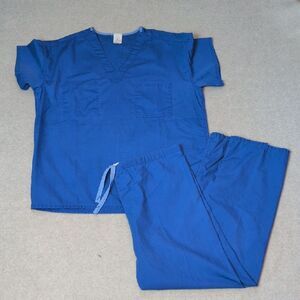 Hospitex Blue Nurse Scrub Set Drawstring Women's S